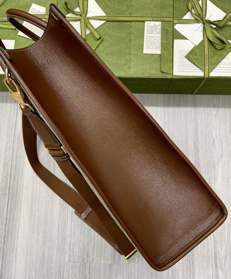 Gucci Medium Tote With Interlocking G 674155 Coffee
